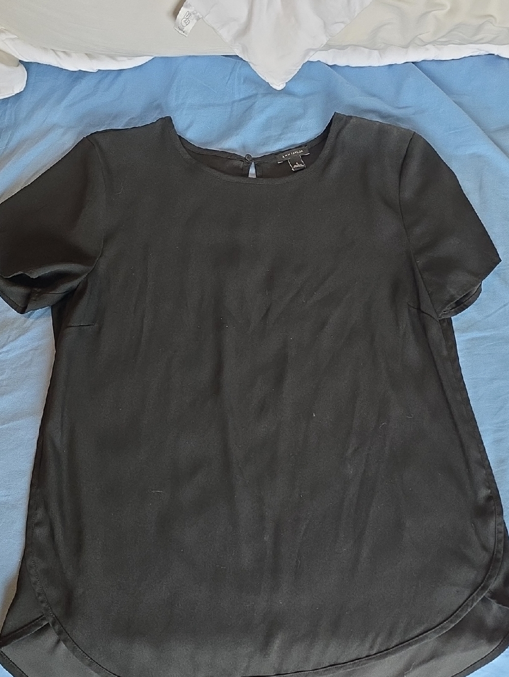 Ann Taylor Black Short Sleeve Blouse
